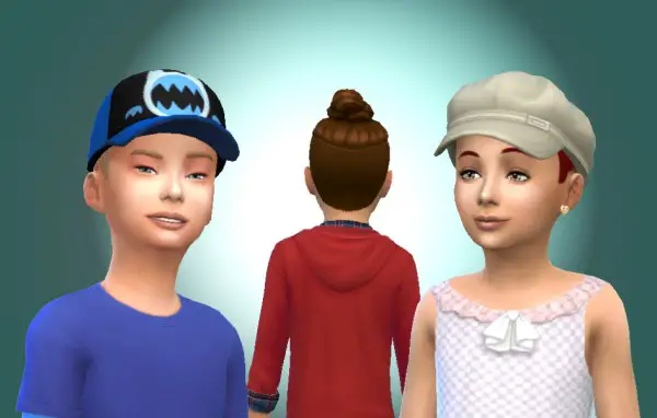 Mystufforigin: Shaved Bun Top for Kids for Sims 4