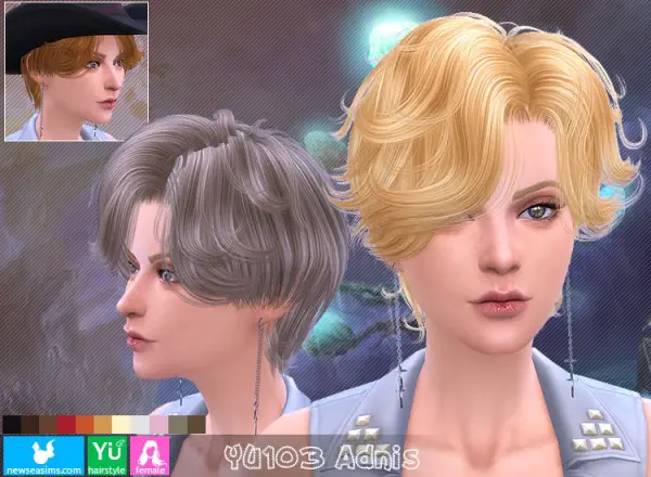 NewSea: YU103 Adnis hairstyle for Sims 4