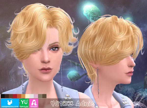 NewSea: YU103 Adnis hairstyle for Sims 4