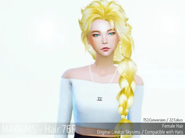 MAY Sims: May Hairstyle 76F for Sims 4