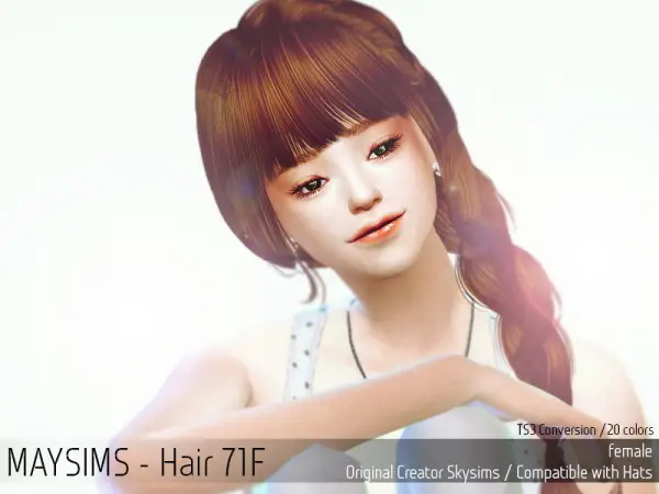 MAY Sims: May Hairstyle 71F for Sims 4