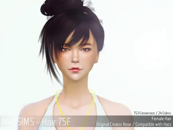 MAY Sims: May Hairstyle 75F retextured for Sims 4