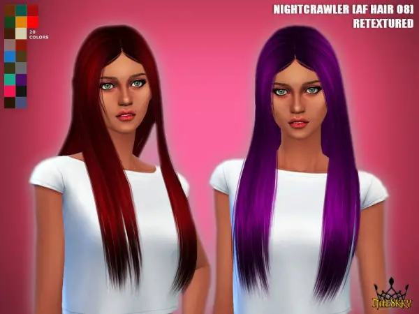 Niteskky Sims: Nightcrawler`s Hairstyle 08 retextured for Sims 4