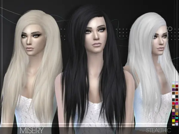 Stealthic: Misery hairstyle for Sims 4