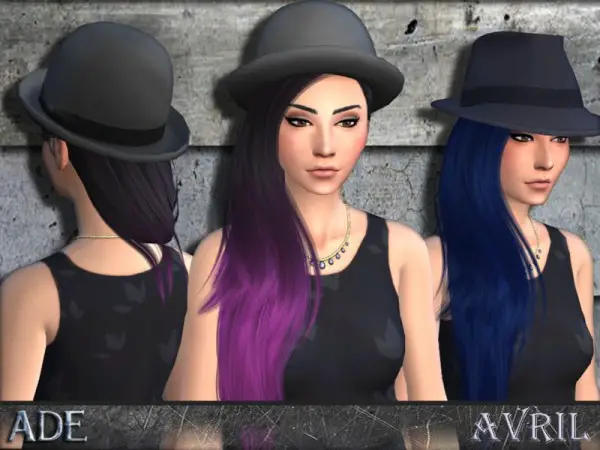 The Sims Resource: Avril hairstyle by Ade Darma for Sims 4