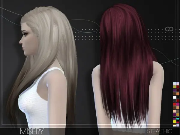 Stealthic: Misery hairstyle for Sims 4