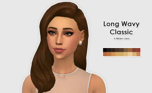 Ellesmea: Dani Paradise Long Wavy Classic recolors for Sims 4