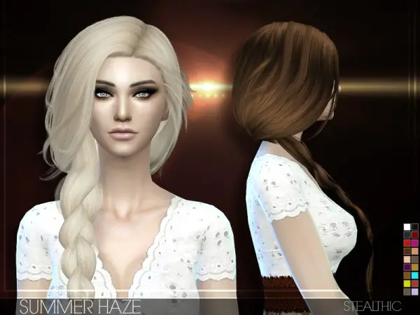Stealthic: Summer Haze hairstyle by Stealthic for Sims 4