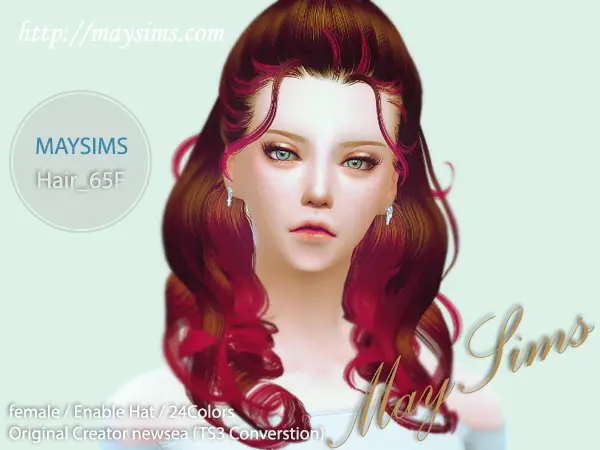 MAY Sims: May 65F hairstyle for Sims 4
