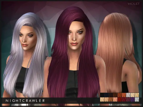 The Sims Resource: Violet hairstyle by Nightcrawler  for Sims 4