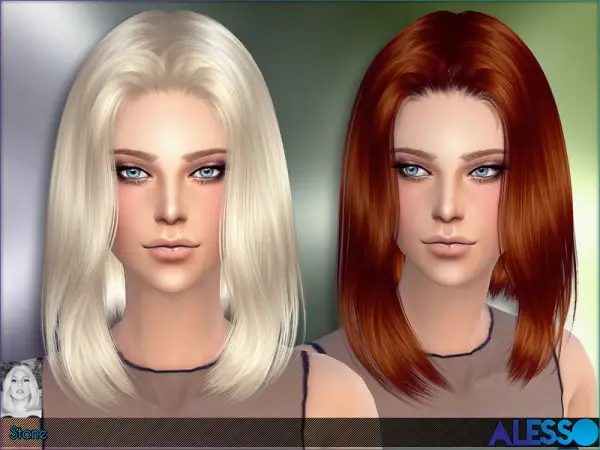 The Sims Resource: Stone Hairstyle by Alesso for Sims 4
