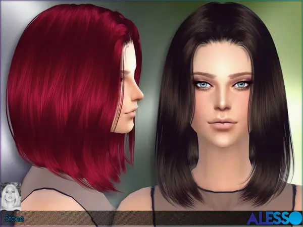 The Sims Resource: Stone Hairstyle by Alesso for Sims 4