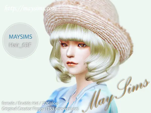 MAY Sims: May hairstyle 63F for Sims 4