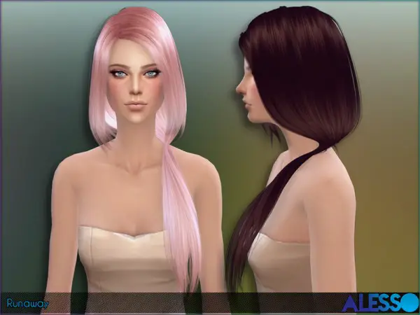 The Sims Resource: Runaway hairstyle by Alesso for Sims 4