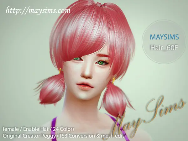 MAY Sims: May Hairstyle 60F for Sims 4