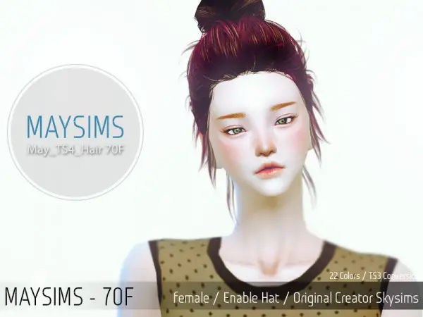 MAY Sims: May Hairstyle 70F for Sims 4