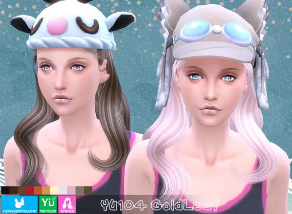 NewSea: YU 104 GoldLeaf hairstyle for Sims 4