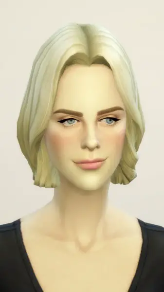 Rusty Nail: Long wavy parted hairstyle for Sims 4