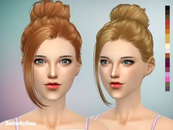 Butterflysims: Up bun hairstyle 060 2 for Sims 4