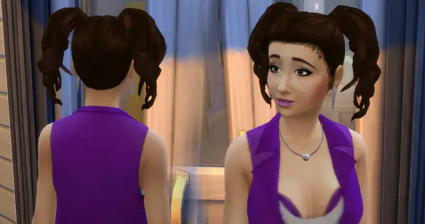 Mystufforigin: Curls Pigtails for Sims 4