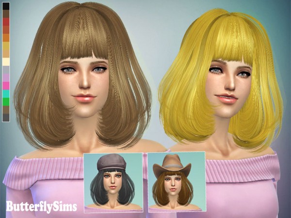 Butterflysims: Hairstyle 021 for Sims 4