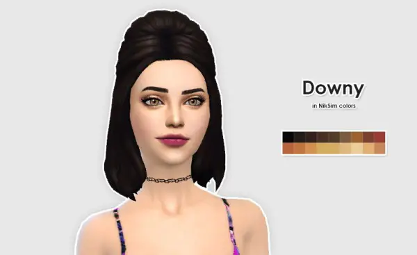 Ellesmea: Kiara24 & Nyloa hairstyle retextured for Sims 4