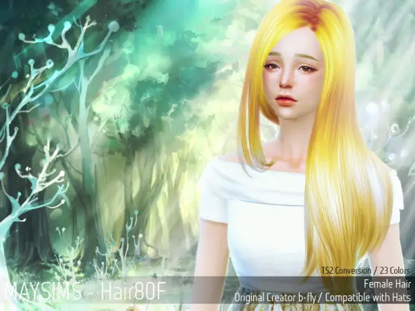 MAY Sims: May Hairstyle 80F retextured for Sims 4
