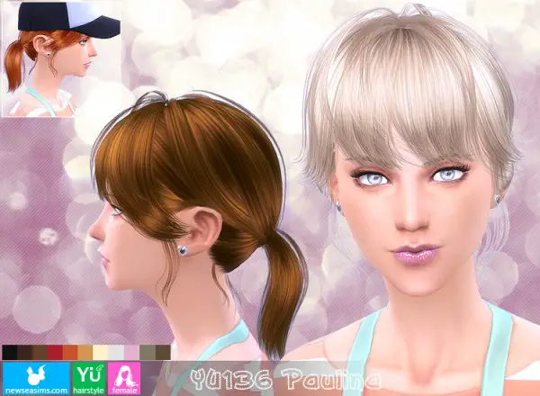 NewSea: YU 136 Paulina hairstyle for Sims 4