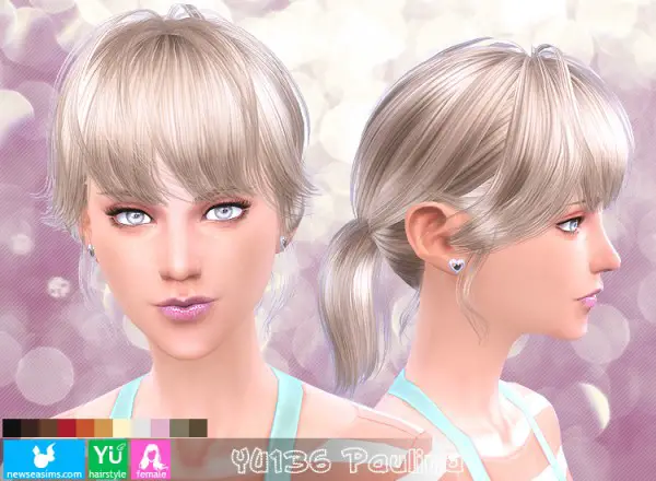 NewSea: YU 136 Paulina hairstyle for Sims 4