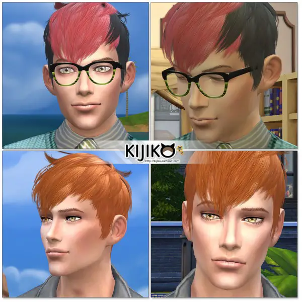 Kijiko Sims: Panda Kang Kang hairstyle retextured for Sims 4
