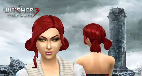 Mystufforigin: Triss Merigold Hairstyle for Sims 4