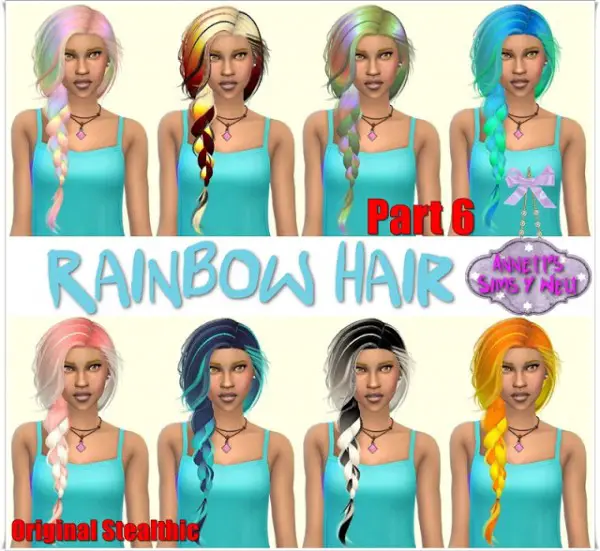 Annett`s Sims 4 Welt: Rainbow Hairstyle   Part 6   Original Stealthic for Sims 4