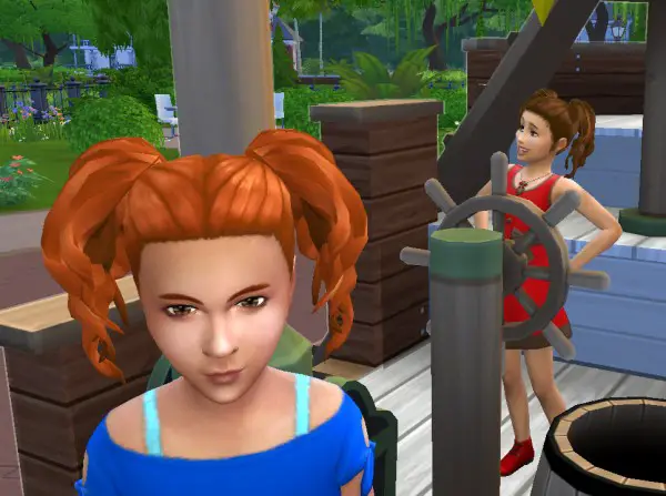 Mystufforigin: Curls Pigtails for Girls for Sims 4