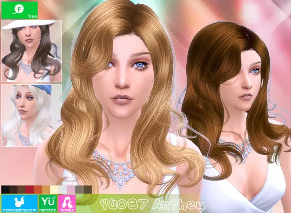 NewSea: YU087 Antem hairstyle for Sims 4