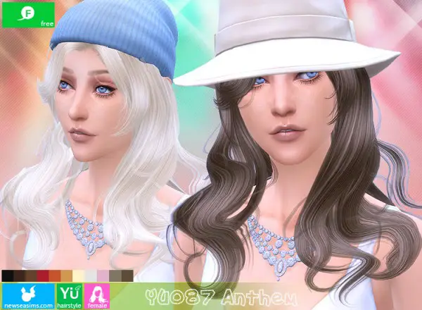 NewSea: YU087 Antem hairstyle for Sims 4