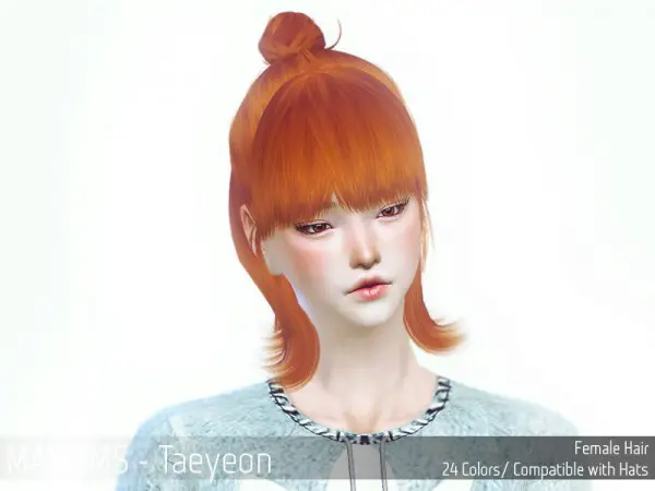 MAY Sims: May Hairstyle Taeyeon for Sims 4
