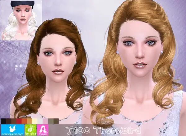 NewSea: J100 Thorn Bird hairstyle for Sims 4