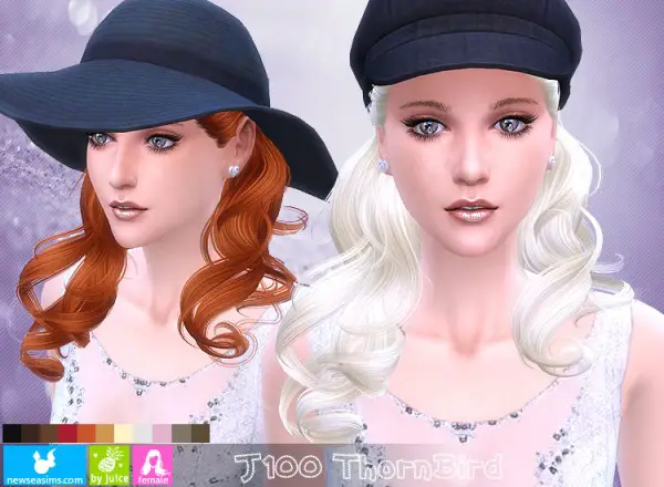 NewSea: J100 Thorn Bird hairstyle for Sims 4