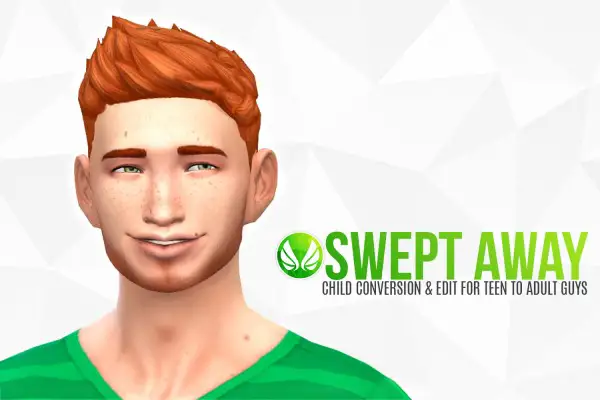 Simsational designs: Swept Away hairstyle conversion for Sims 4