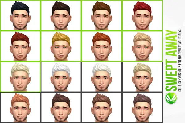 Simsational designs: Swept Away hairstyle conversion for Sims 4