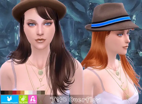NewSea: J110 Overflow hairstyle for Sims 4