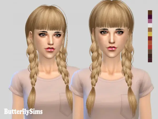 Butterflysims: Hairstyle 133 NO hat for Sims 4