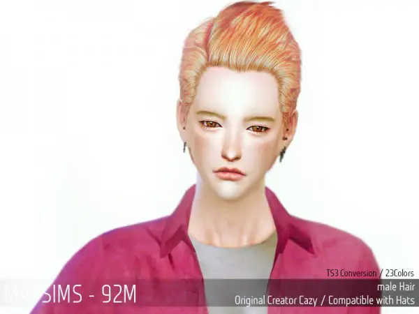 MAY Sims: May Hairstyle 92M retextured for Sims 4