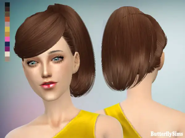 Butterflysims: Hairstyle 130 no hat for Sims 4