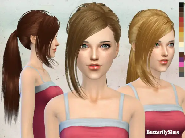 Butterflysims: Hairstyle151 no hat for Sims 4