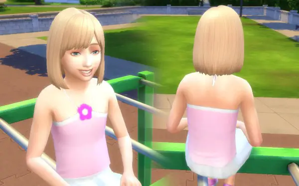 Mystufforigin: Bob Straight Bangs for Girls for Sims 4