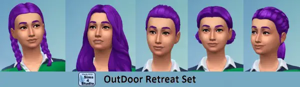 Mod The Sims: Hairstyle Set in Purple by wendy35pearly for Sims 4