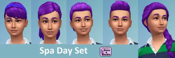Mod The Sims: Hairstyle Set in Purple by wendy35pearly for Sims 4