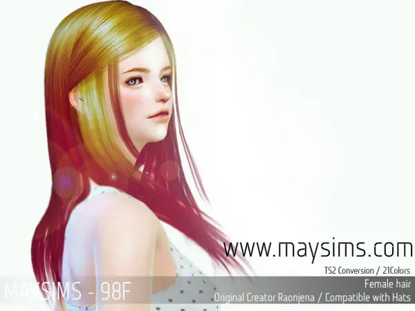 MAY Sims: May Hairstyle 98F for Sims 4
