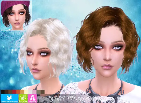 NewSea: J101 Foam Summer hairstyle for Sims 4